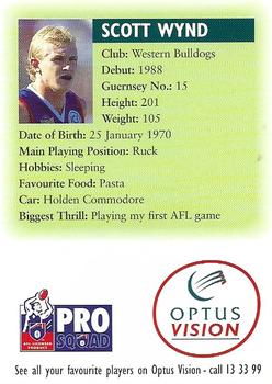 1996-97 Optus Vision Pro Squad #22 Scott Wynd Back